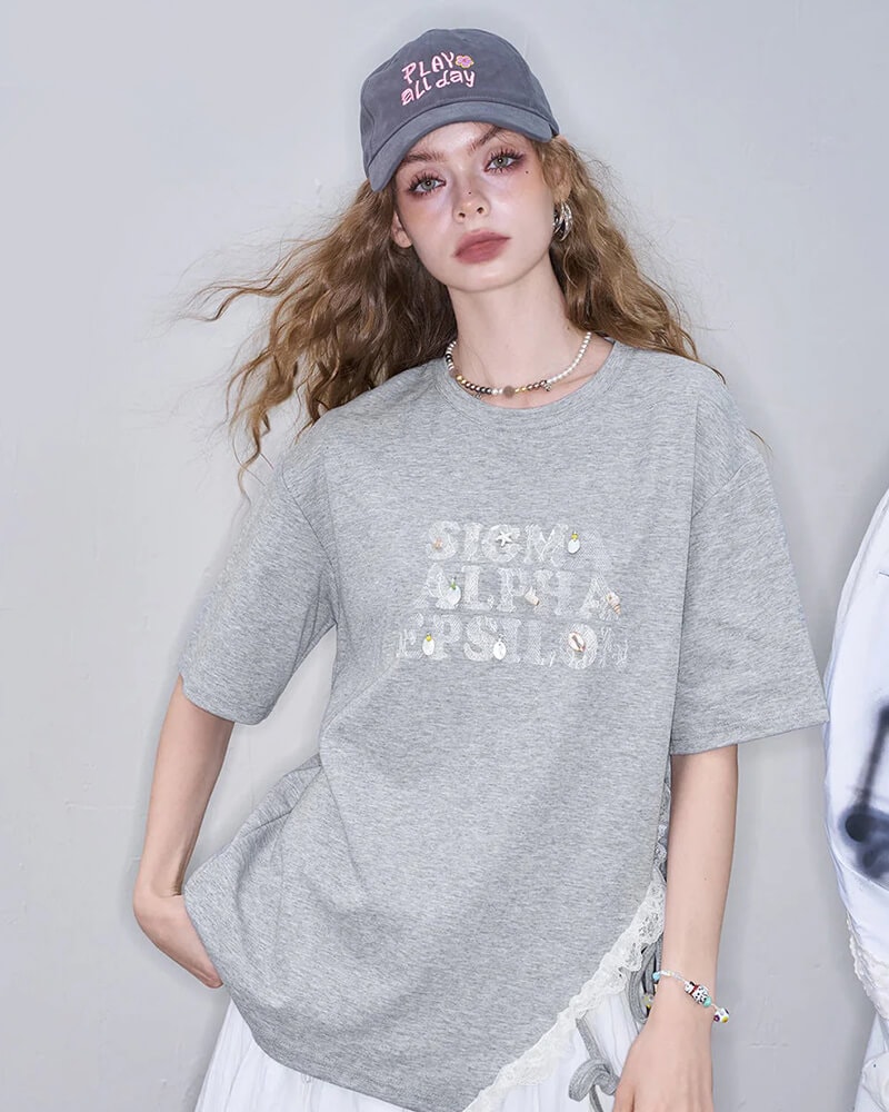 Front split-hem T-shirt