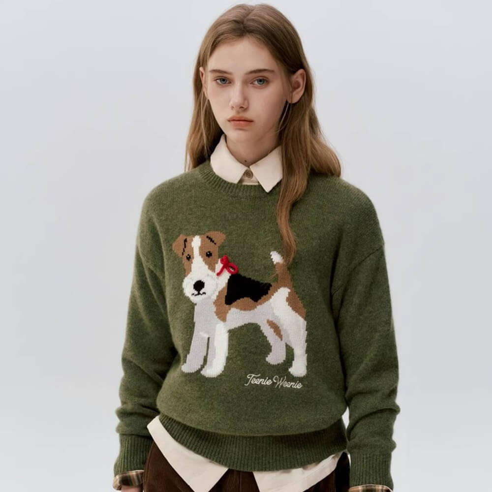 Dog Motif Sweater