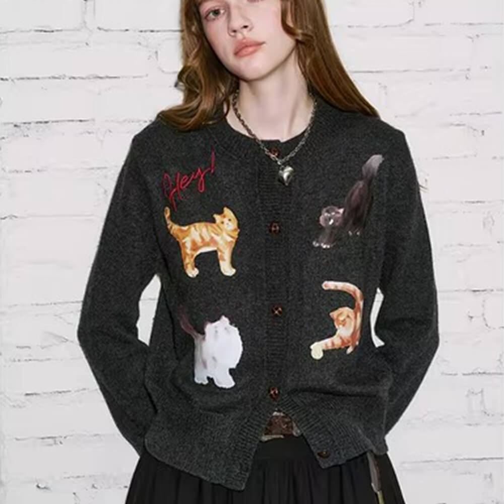 Dog Pattern Knitted Sweater