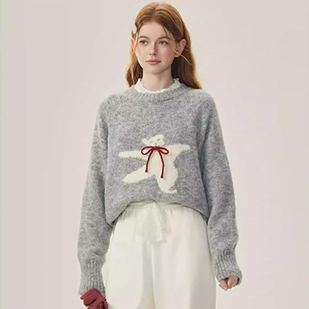 Teddy Bear Bow Sweater