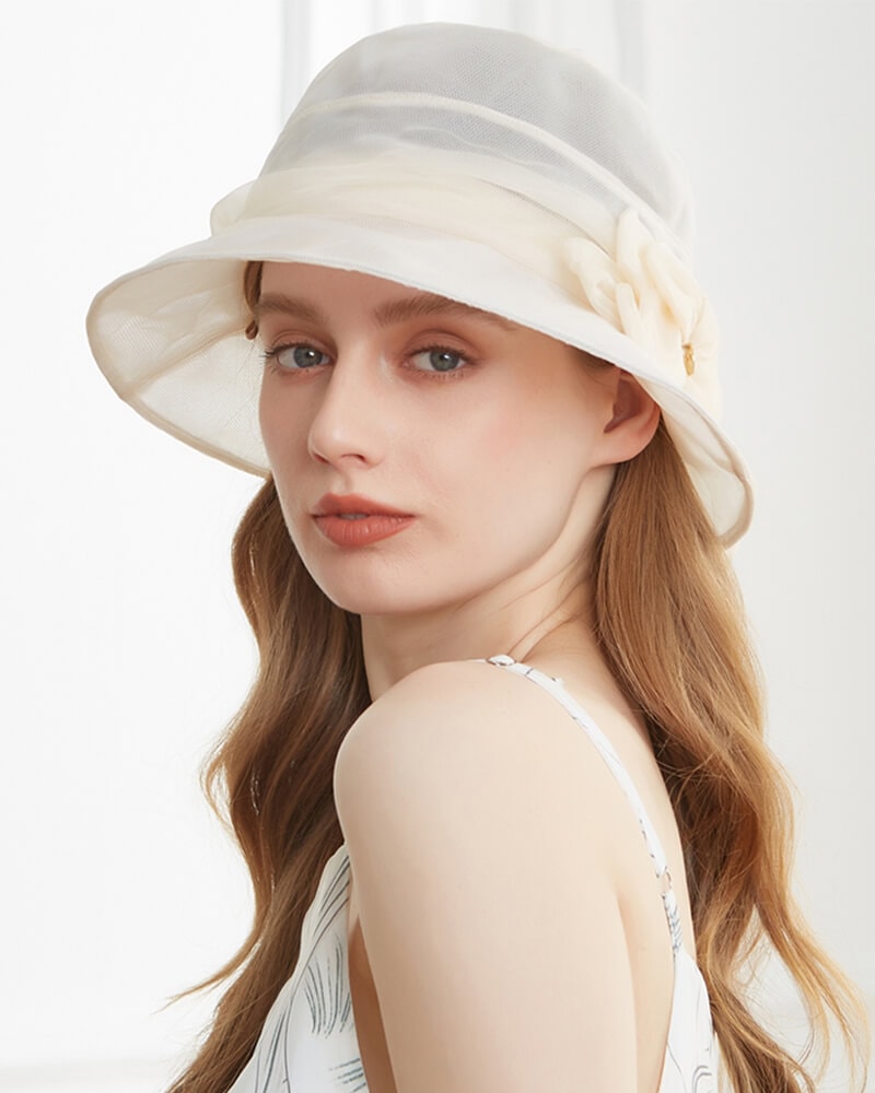 Mulberry silk elegant bowler hat
